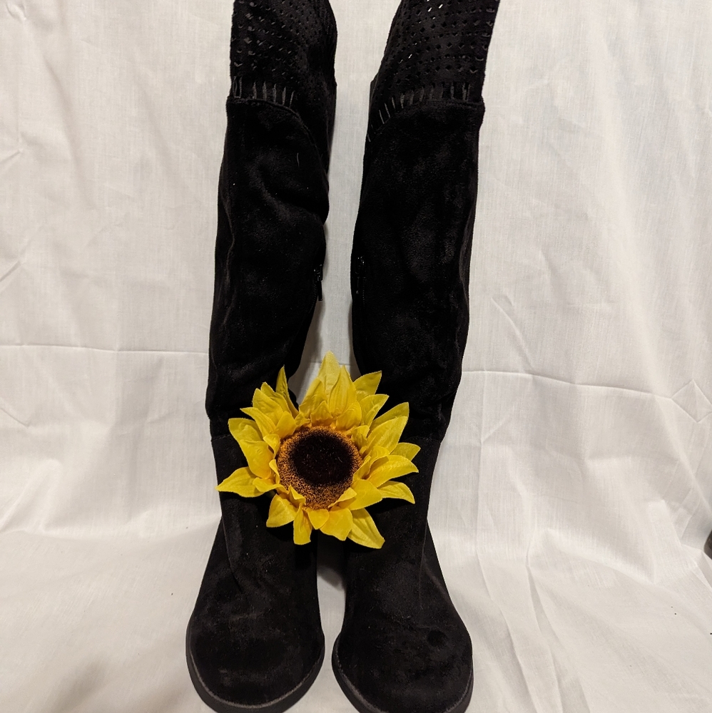 Black knee high boots